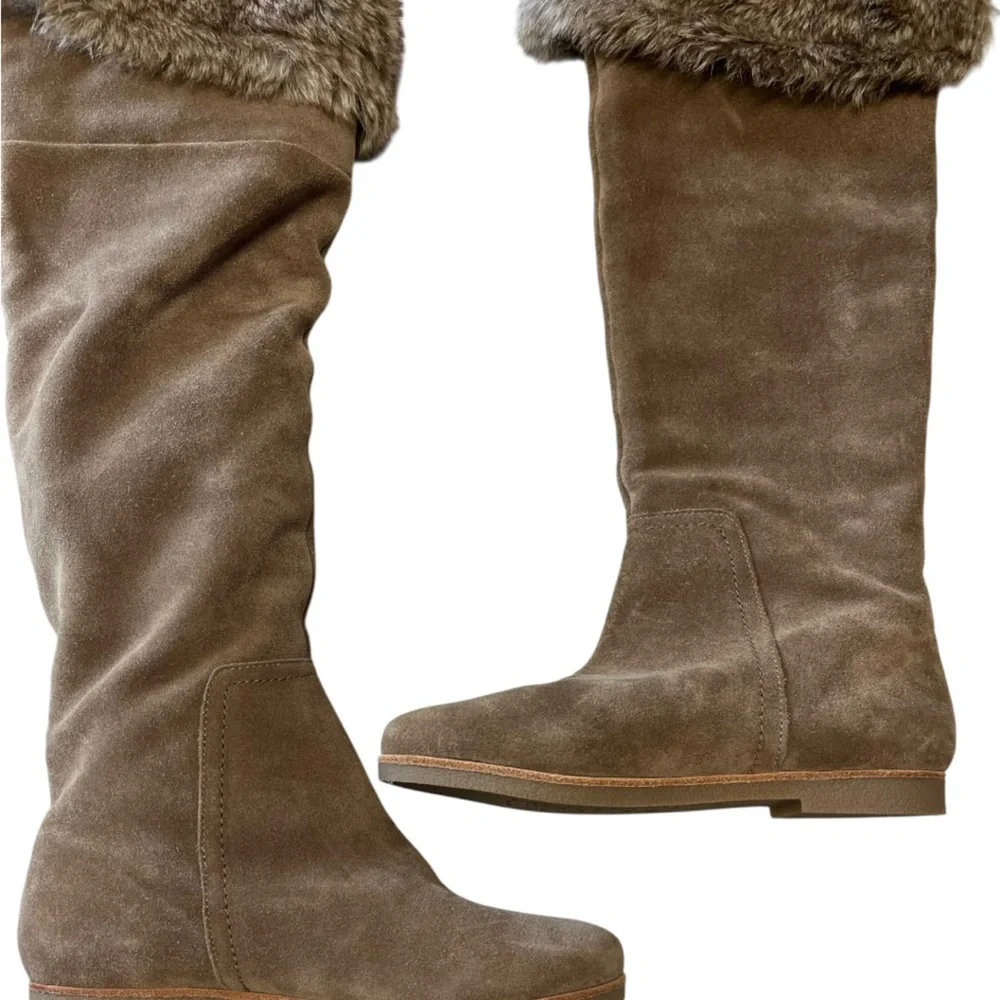Sam Edelman | S-Orlando Knee High Faux Fur Suede Leather‎ Boots 7